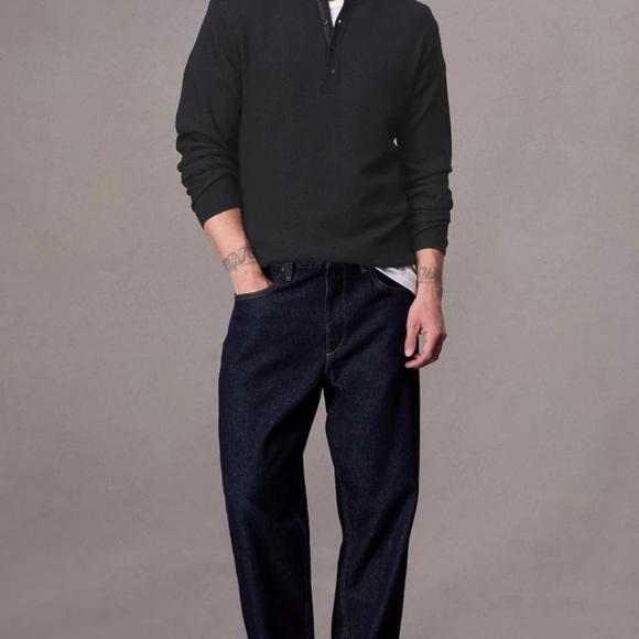 RAG & BONE Bennet Merino Wool Sweater Henley XL black - Picture 2 of 9